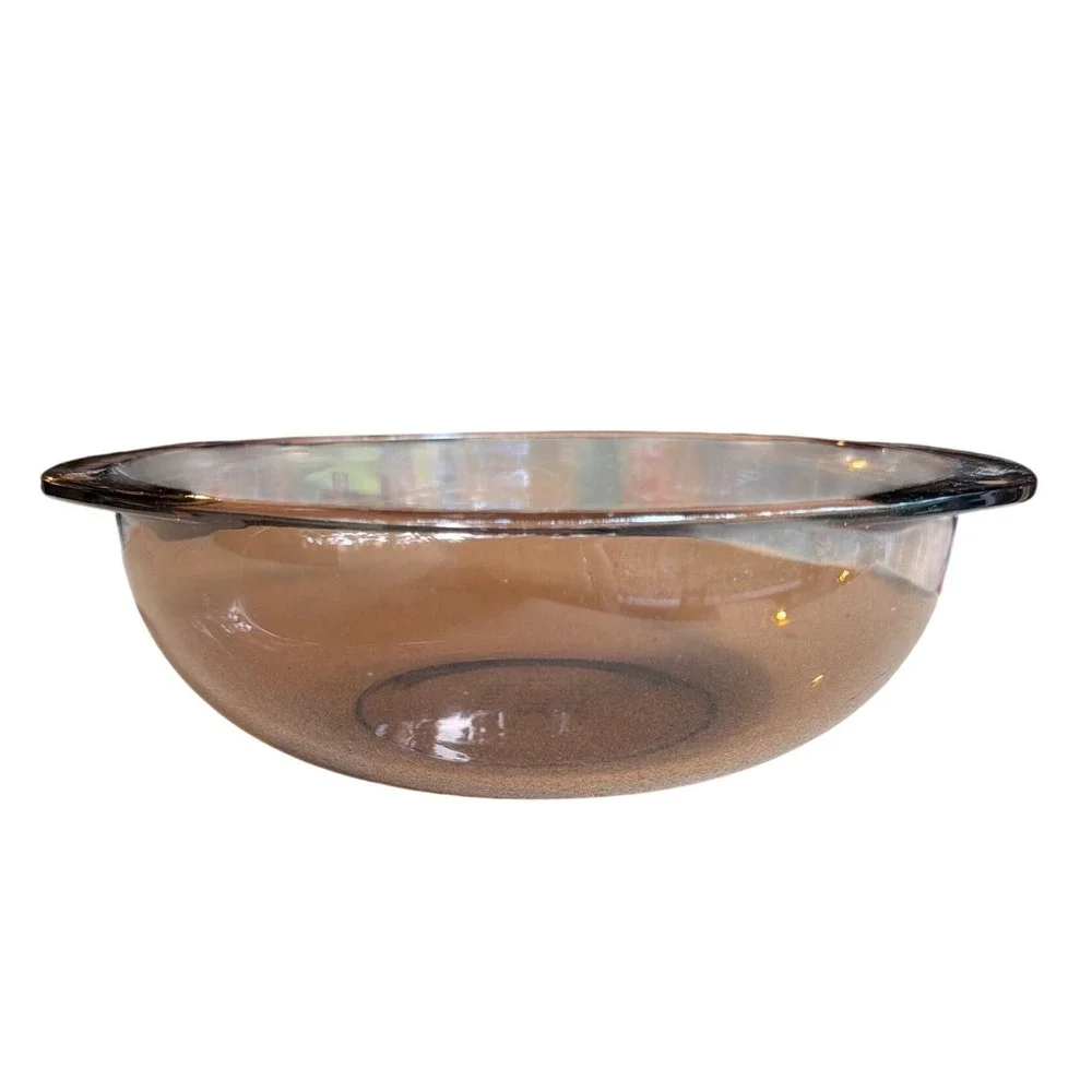 Pyrex Visions 1980s Vintage Brown Retro Serving Bowl | Amber Glass Casserole